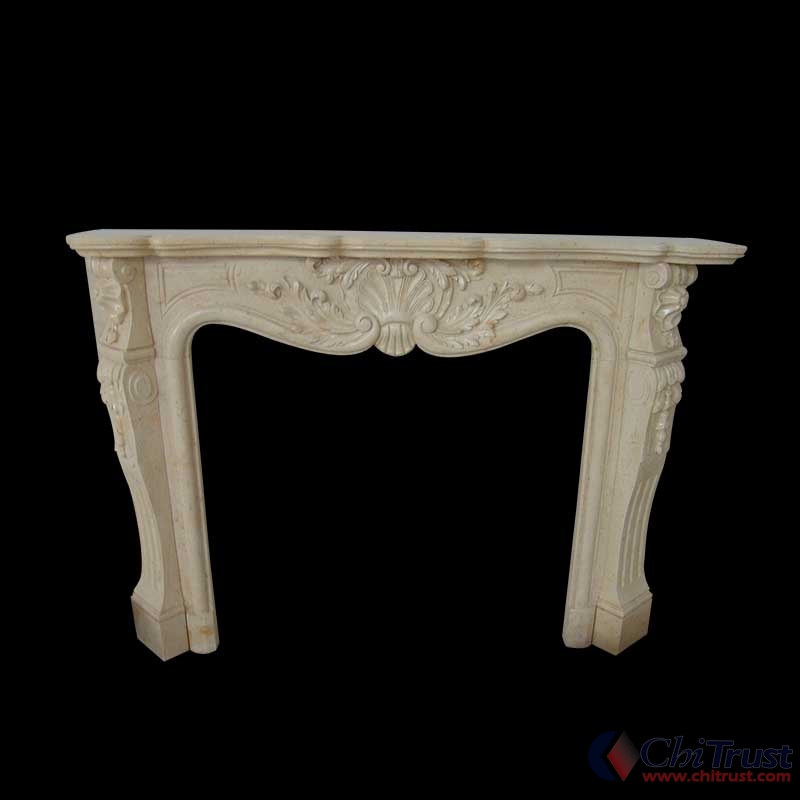 Simple marble fireplace
